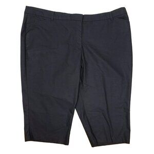Croft & Barrow Crop Pants Womens Plus Size 24W Solid All Black Natural Fit